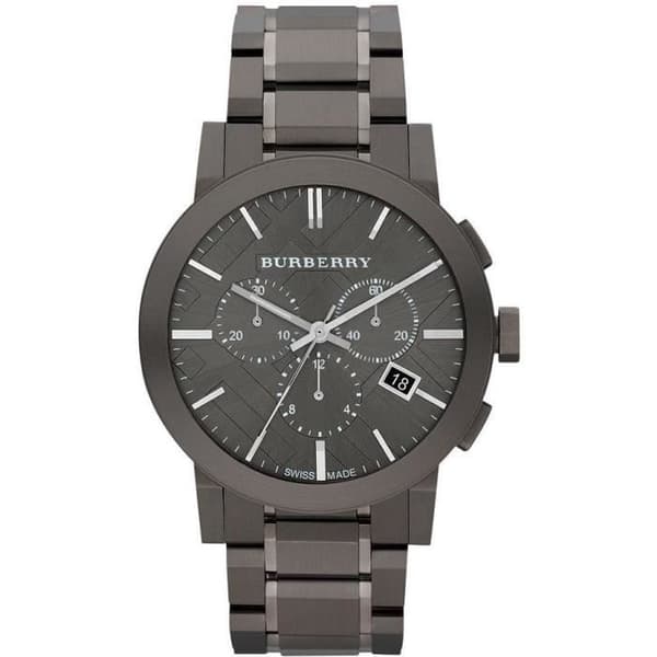 Klocka - BURBERRY - BU9354 - Klocka med chronograf 42mm - Grått stål - För män