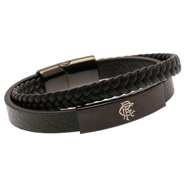 Rangers FC Læder Crest armbånd Black One Size