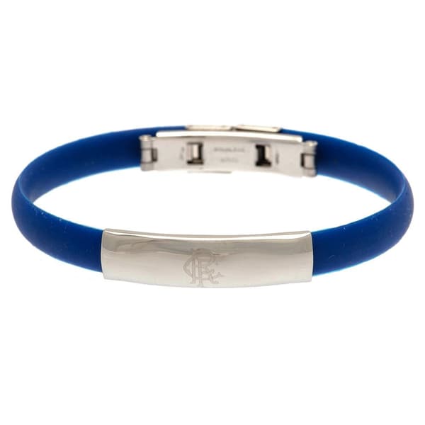Rangers FC Silicone Crest Bracelet Blue/Silver One Size
