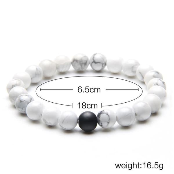 2 st 8MM pärlarmband män kvinnor armband par avstånd sten armband en till smycken Idealiska present smycken