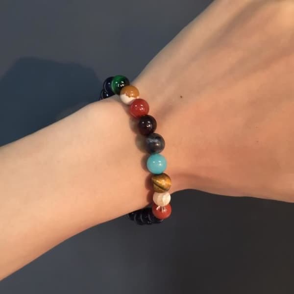 7 Chakra Armband Herr Kvinnor - Naturlig ädelsten 8/10 mm Elastic Yoga Beads Armband - bästa presenterna