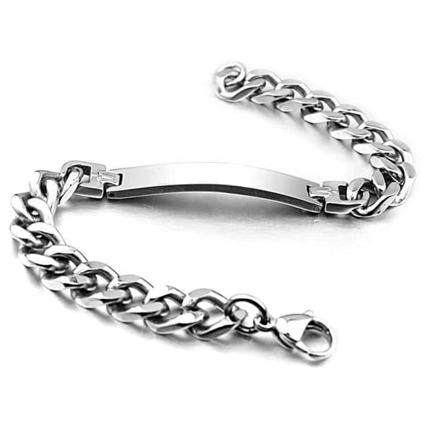 Armband - Stål - Kantkedja - Silver - 215 mm - 8 mm