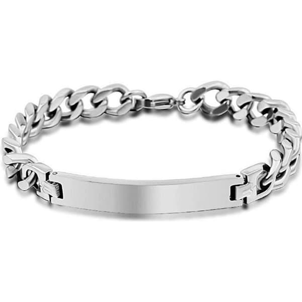 Armband - Stål - Kantkedja - Silver - 215 mm - 8 mm