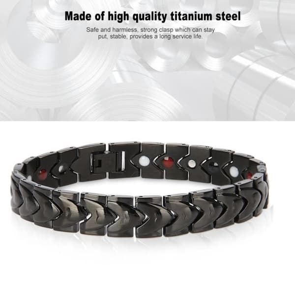 Magnetisk terapiarmband - BELLE TECH - Hjärta - Titanstål - 22 x 1,2 cm - Smärtlindring