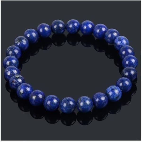 Armband - Ljusterapi - Naturlig lapis lazuli - Elastisk - Kvinna - 25 pärlor