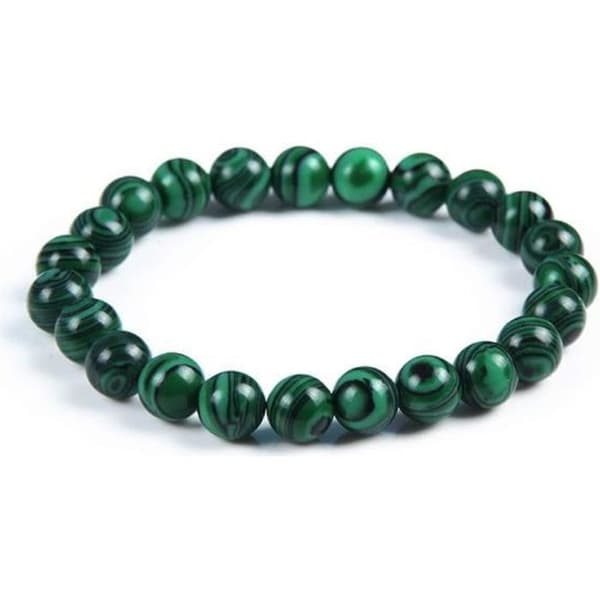 Malachite Lithotherapy Armband - Skydd, helande, klärvoajans. Grön