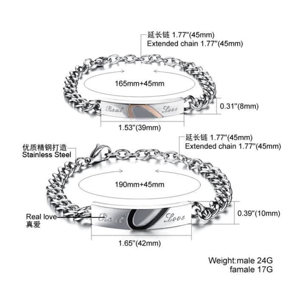Pararmband - Harajuku - Titanstål - 1 par - Blandat - Unik present