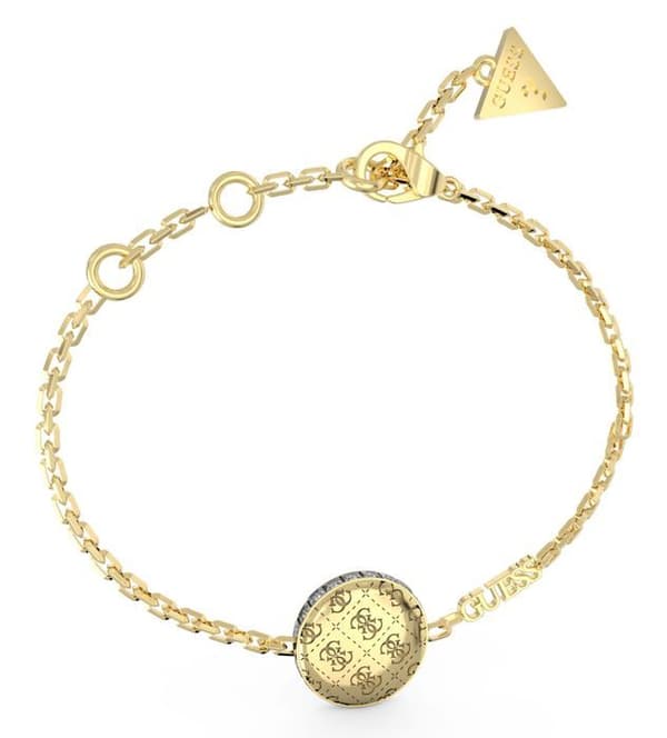 Armband - GUESS - 4G Rising Side - Kristaller - Läder - Guld