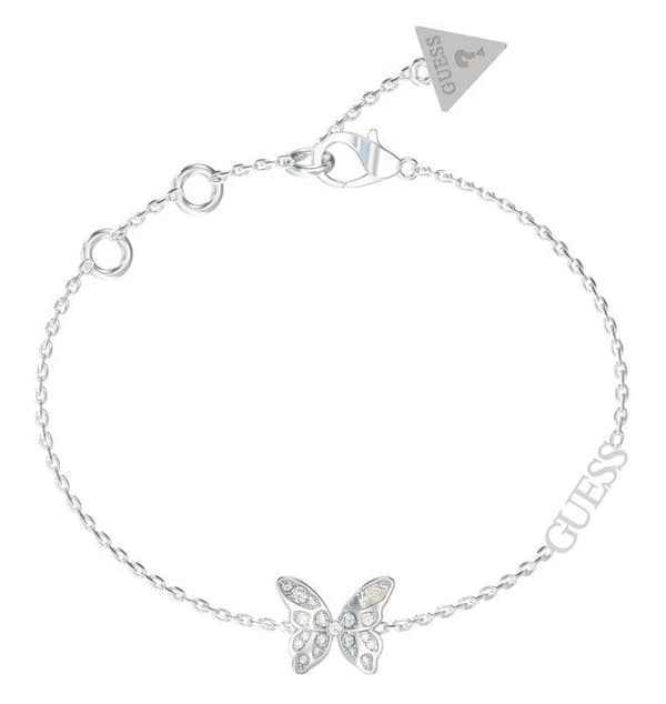 Armband - GUESS - Chrysalis Pave Butterfly - Silver - Rostfritt stål - Dam