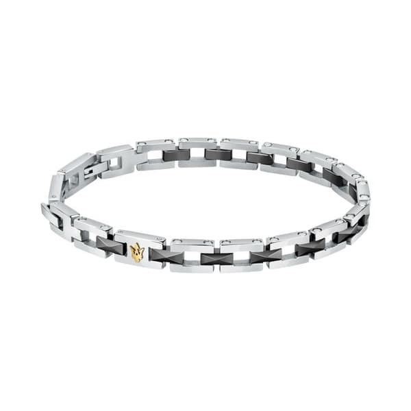 Armband av stål och keramik - Maserati - JM422ATZ16 - Guld - 22cm - Vuxen - Svart - Unisex
