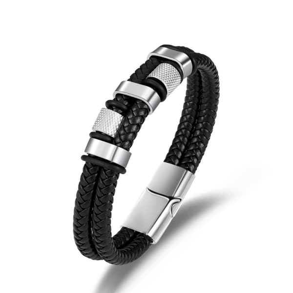 INF Vævet læderarmbånd med magnetlås