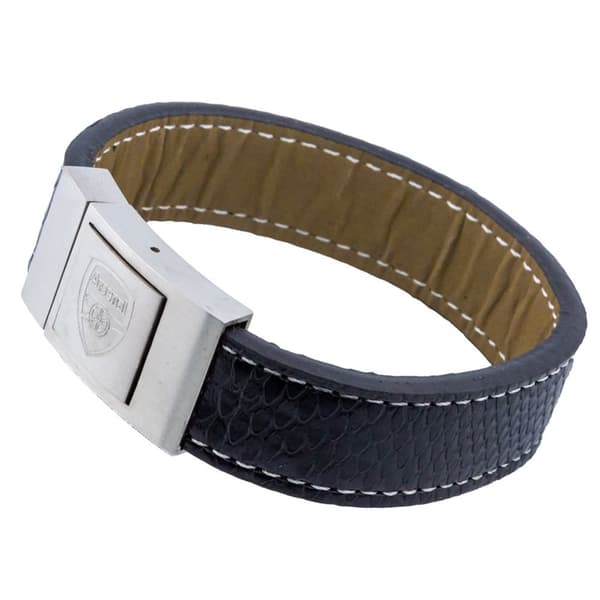 Arsenal FC Leather Stitched Bracelet Blue One Size