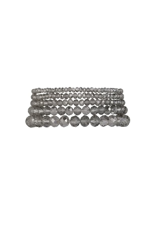 5 st Kristallarmband / Armband med Kristall - Grå & Transparent