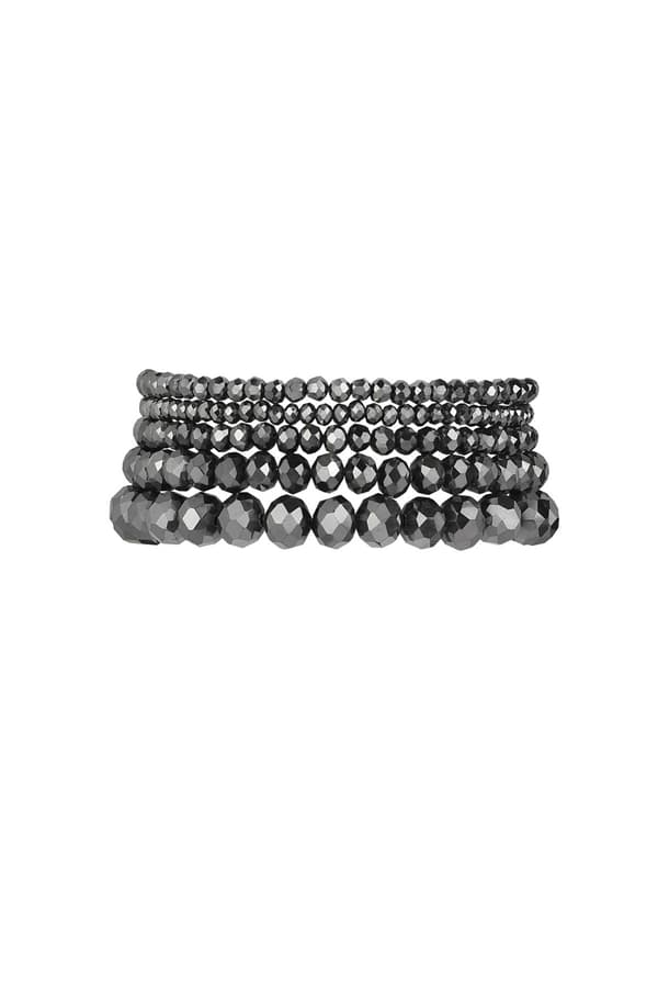 5 st Kristallarmband / Armband med Kristall - Grå / Mörk Grå
