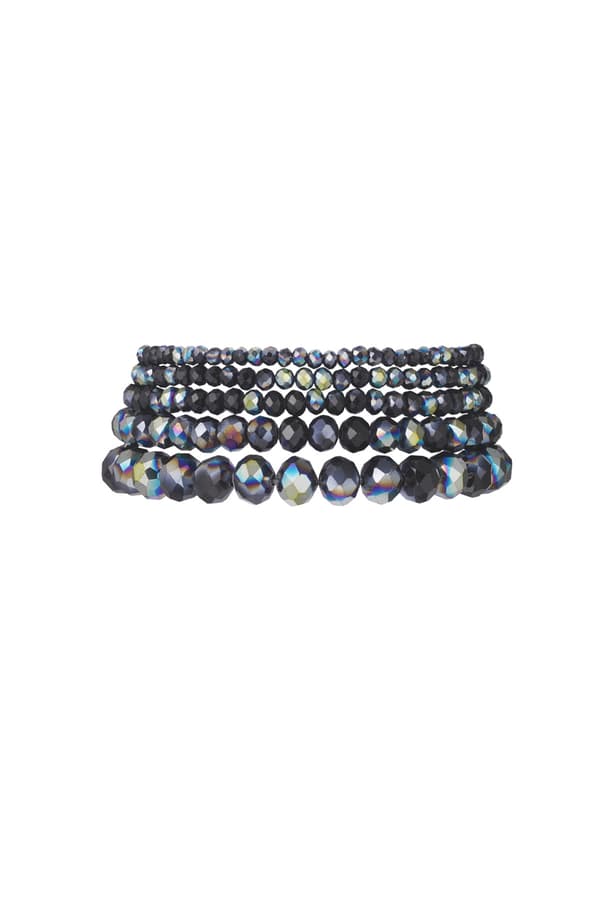 5 st Kristallarmband / Armband med Kristall - Mörk Grön & Multi
