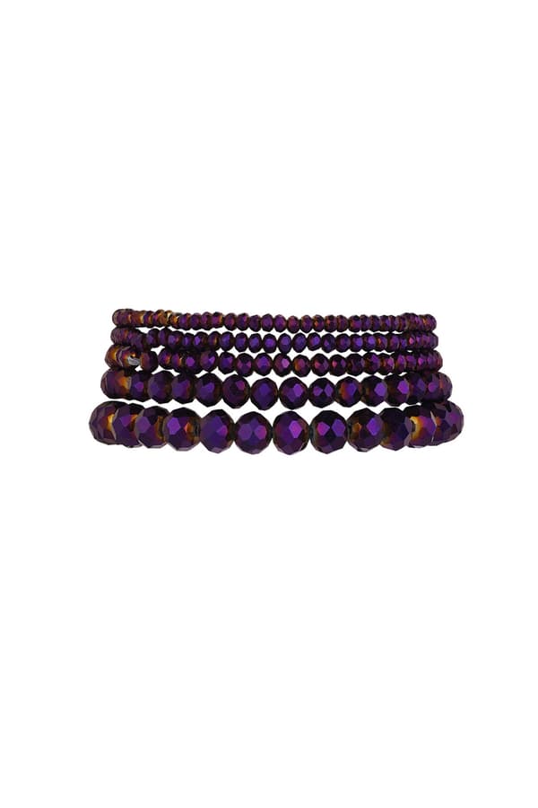 5 st Kristallarmband / Armband med Kristall - Mörk Lila