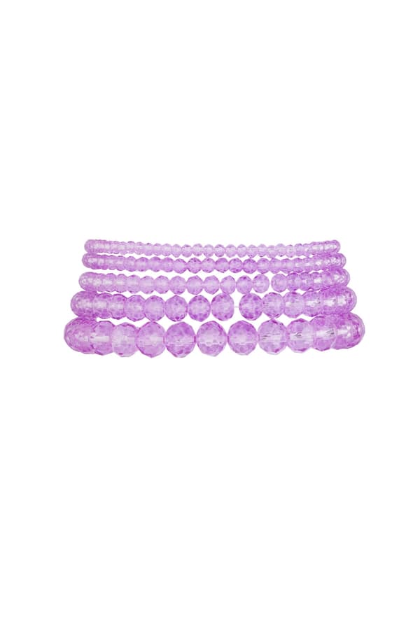5 st Kristallarmband / Armband med Kristall - Lila / Ljus Lila