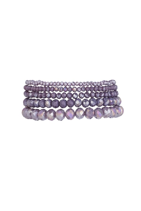 5 st Kristallarmband / Armband med Kristall - Grå Lila