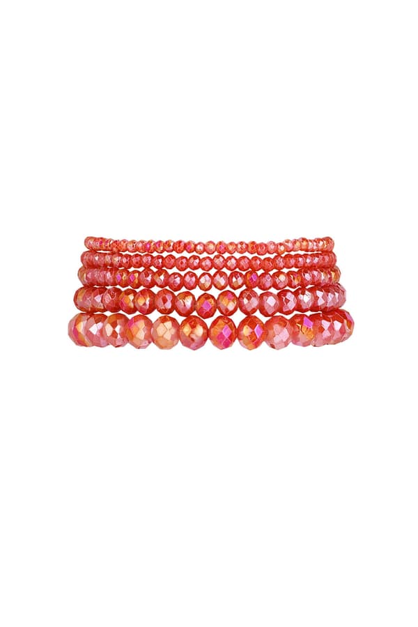 5 st Kristallarmband / Armband med Kristall - Orange-Röd Laxrosa