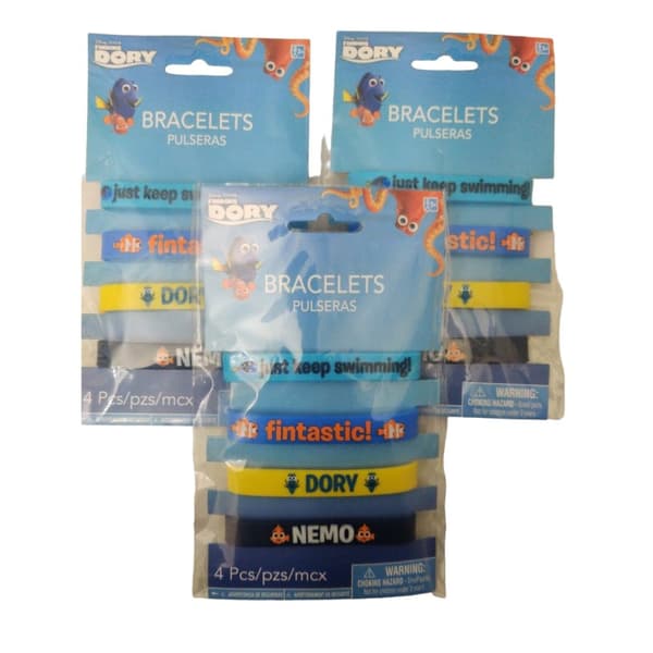 Finding Dory Fintastic! Bracelet (Pack of 4) Blue/Yellow One Size