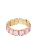 Miniatyrbild 1 av 4: Glamour Guld Guldpläterat Armband med Glaspärlor - Ljus Rosa