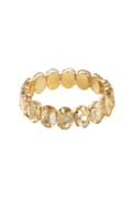 Miniatyrbild 1 av 4: Statement Guldpläterat Armband med Ovala Glaspärlor - Champagne