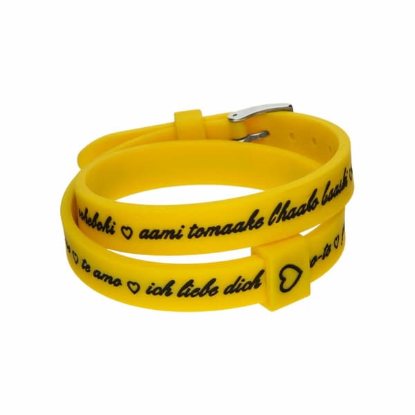 Damarmband il mezzometro I LOVE YOU SILVER - BRACCIALE IN SILICONE/SILICONE BRACELET