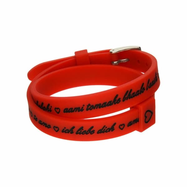 Naisten rannekorut il mezzometro I LOVE YOU SILVER - SILICONE BRACELET