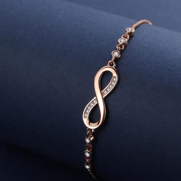 Damarmband, Infinity Heart Armband med Cubic Zirconia justerbart armband för födelsedagspresent, mors dag presentsmycken