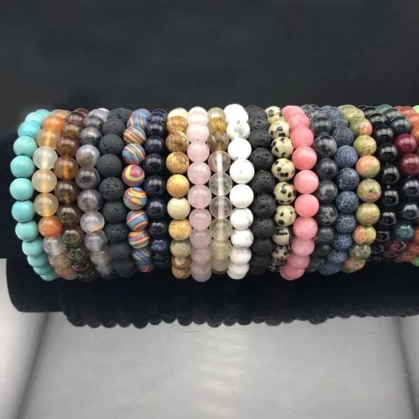 Blå apatit - Chakra Quartz Crystal Agate Armband för män och kvinnor, 8 mm, natursten, ögonlava