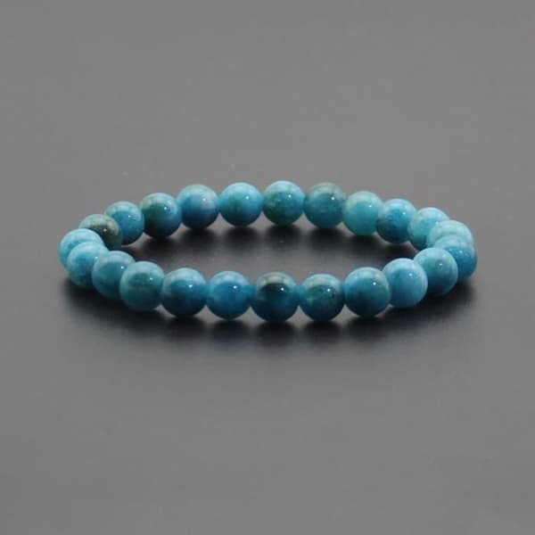 Blå apatit - Chakra Quartz Crystal Agate Armband för män och kvinnor, 8 mm, natursten, ögonlava