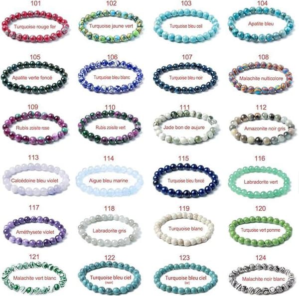 Armband - ACUZINA - Blå apatit - Natursten - 8mm - Blandat
