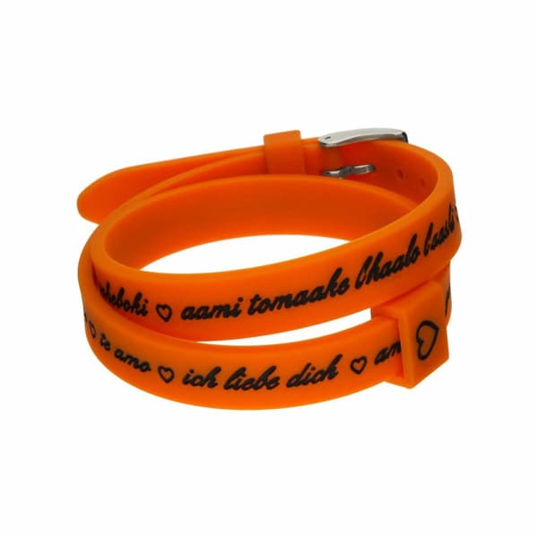 Naisten rannekorut il mezzometro I LOVE YOU SILVER - SILICONE BRACELET