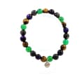 Miniatyrbild 1 av 6: Stenar och mineraler. Tiger's Eye Beaded Armband + Labradorite + Lila Tiger's Eye + Tillverkat i Frankrike.