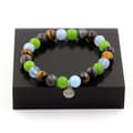 Miniatyrbild 1 av 6: Stenar och mineraler. Aquamarine + Tiger Eye + Labradorite + Peridot Beads Armband 8 Tillverkat i Frankrike.