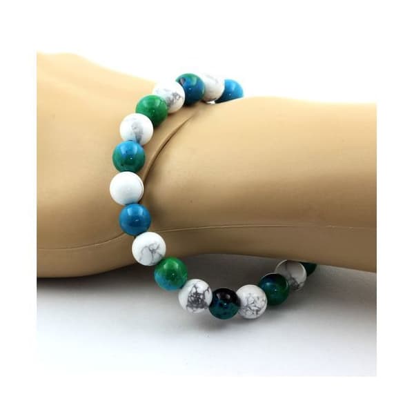 Armband - ABIJOUX - Howlit och Krysokolla - 8mm - Längd 19-20cm - Blandat