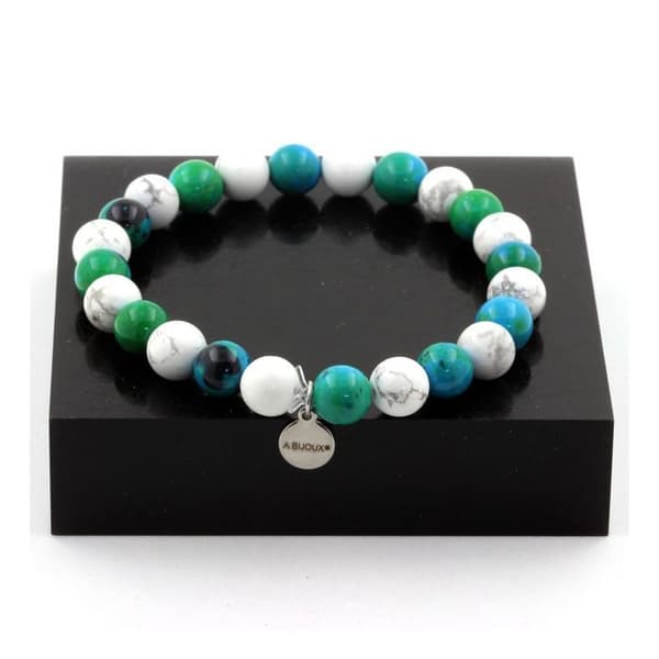 Armband - ABIJOUX - Howlit och Krysokolla - 8mm - Längd 19-20cm - Blandat