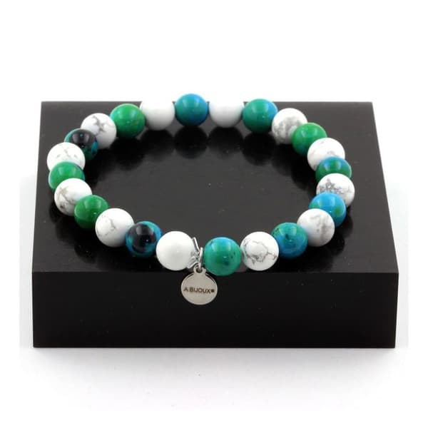 Armband - ABIJOUX - Howlit och Krysokolla - 8mm - Längd 19-20cm - Blandat