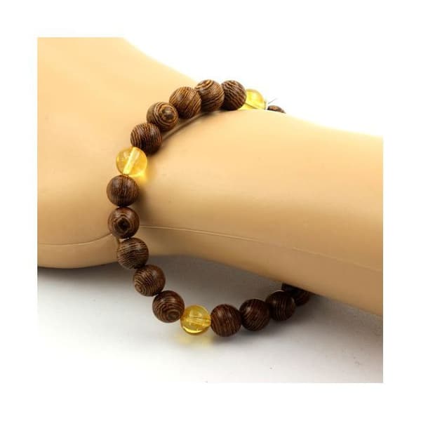 Armband av citriner - ABIJOUX - 8mm - Längd 19-20cm - Unisex - Tillverkad i Frankrike