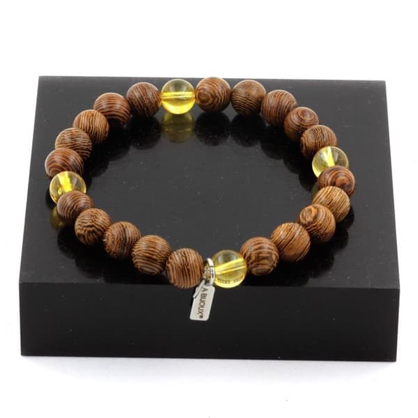 Armband av citriner - ABIJOUX - 8mm - Längd 19-20cm - Unisex - Tillverkad i Frankrike