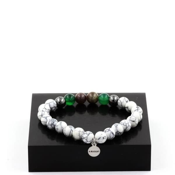 Stenar och mineraler. Armband Ruby Beads från Mogok, Burma, Myanmar + Green Agate + Made in France.