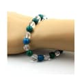 Miniatyrbild 2 av 6: Stenar och mineraler. Chrysocolla + Quartz Beads Armband 8 mm. Tillverkad i Frankrike.
