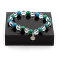 Miniatyrbild 1 av 6: Stenar och mineraler. Chrysocolla + Quartz Beads Armband 8 mm. Tillverkad i Frankrike.