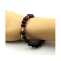 Miniatyrbild 2 av 6: Stenar och mineraler. Armband Beads Black Agate + Hematoid Quartz från Madagaskar 8 mm. Tillverkad i Frankrike.