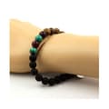 Miniatyrbild 2 av 6: Stenar och mineraler. Kongo Malachite Beads Armband + Granat + Mattsvart Onyx + Trä 8 Tillverkad i Frankrike.