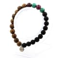 Miniatyrbild 1 av 6: Stenar och mineraler. Kongo Malachite Beads Armband + Granat + Mattsvart Onyx + Trä 8 Tillverkad i Frankrike.
