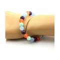 Miniatyrbild 2 av 6: Stenar och mineraler. Akvamarin + Amazonit + Ametist + Chalcedony Beads Armband Tillverkat i Frankrike.