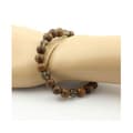 Miniatyrbild 2 av 6: Stenar och mineraler. Smoky Quartz Beads Armband + Wood 8 mm. Tillverkad i Frankrike.