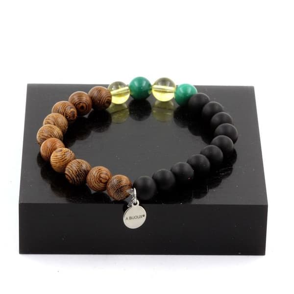 Armband - Ett Bijoux - Malakit från Kongo - Citrin - Svart Onyx - 8 mm