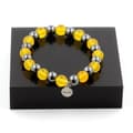 Miniatyrbild 1 av 6: Stenar och mineraler. Hematit Beads Armband + Yellow Agate 8 mm. Tillverkad i Frankrike.